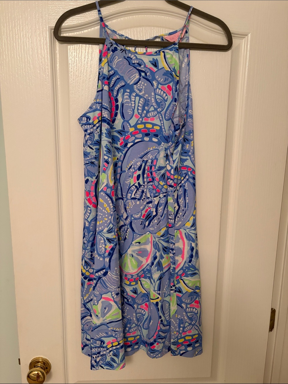 Blue Multi colored Lilly Pulitzer Halter Sundress -
